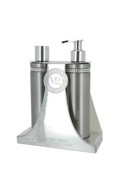 Vivian Gray Crystals Gray Gift Set, Unisex, Shower Gel, 250 ml + Body Lotion, 250 ml