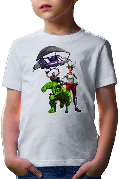 OEM Tricou copii Hulk Fortnite Jump Parachute America Captain
