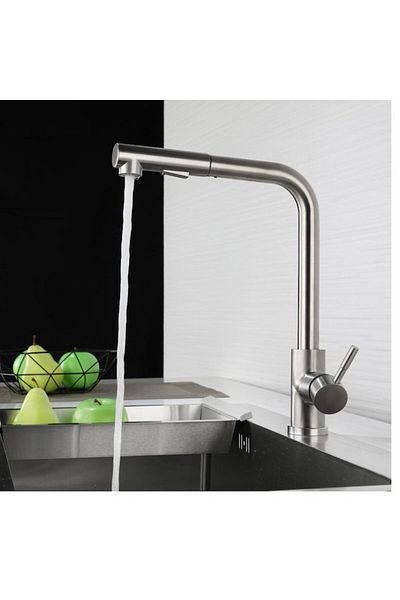 SMART GADGETS C&A Kitchen Sink Faucet, Extractable End, Premium Class, High Rotating Spout, Ceramic Cartridge, 2 Water