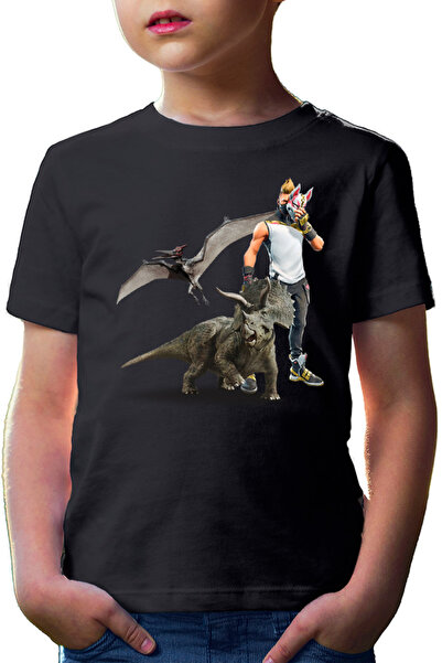 OEM Tricou copii Jurassic Park Pteranodon Velociraptor Fortnite