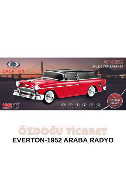 ÖZDOĞU TİCARET EVERTON RT-1952 Siyah Arabalı Bluetooth Fm-Usb-Tf-Aux Şarjlı N...