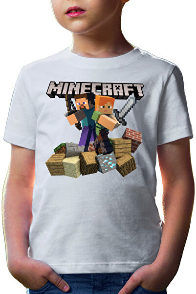 OEM Minecraft Fight Loot Bow Sword Beginner Material Παιδικό T-Shirt