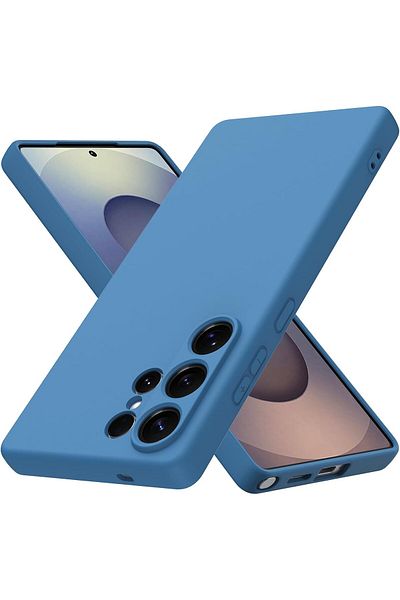 ALC MOBILE Carcasă moale la atingere, subțire, compatibilă cu Samsung Galaxy S25 Ultra, TPU albastră