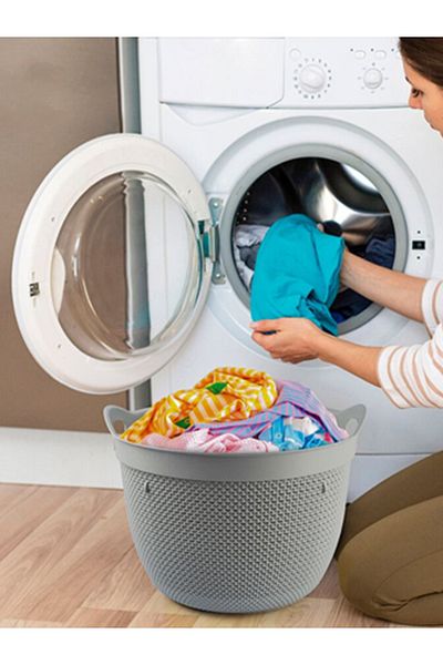 Üçsan Durable Round Drop Design Laundry Basket 44 x 32.5cm