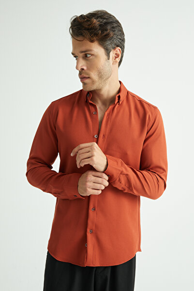 Klothy Men's Slim Fit Easy Ironing New Season Shirt 2353