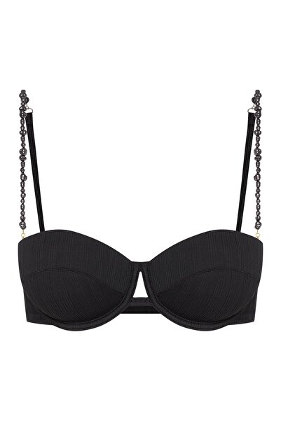 ESOTIQ Sutien de baie cu armătură, cu bretele decorative și decupaj frontal |...