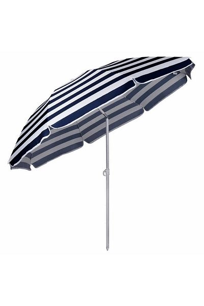 Aptel Beach/garden umbrella, foldable, white/blue, 160 cm
