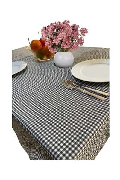 KIZILELMADA قماش مائدة منقوش باللون الأسود – 160x160 سم |   العصري والأناقة ا...