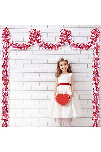 HEREER Set of 3 Christmas garlands, PET, white/red, 2 m x 9 cm