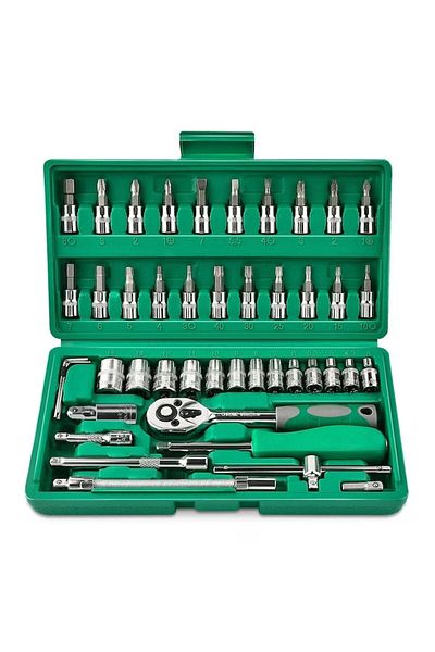 Shawty Set de scule cu 46 de piese, SHAWTY, S0018-46, oțel CR-V, verde