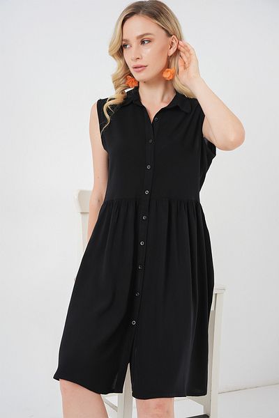 Bigdart Γυναικείο Midi φόρεμα Zero Sleeve 2563 - Μαύρο