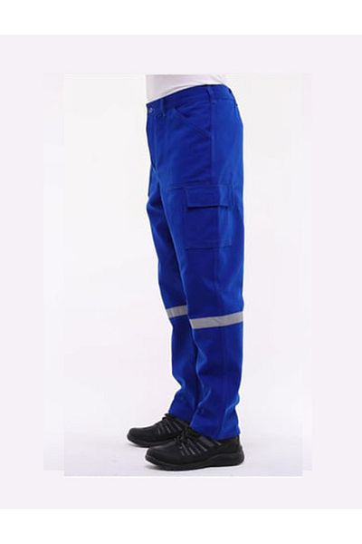Çamdalı İş Elbiseleri 16/12 Gabardine Saks Blue Summer Work Pants with Reflectors 5 Pockets 3XL