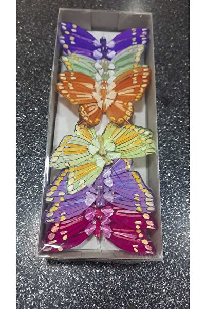 YağmurCicek 12 Adet Telli Kelebek-Paket Süsü-Hediyelik-20cm