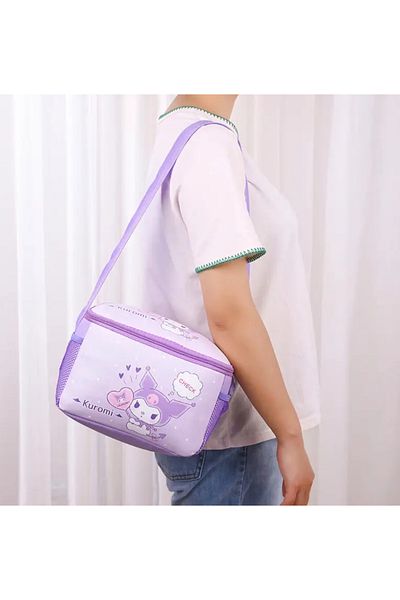 So Iconic Sanrio Kuromi Personaj Dimensiune mică Culoare violet Geantă de prânz pentru copii termosigilată / Cutie de prânz școlară