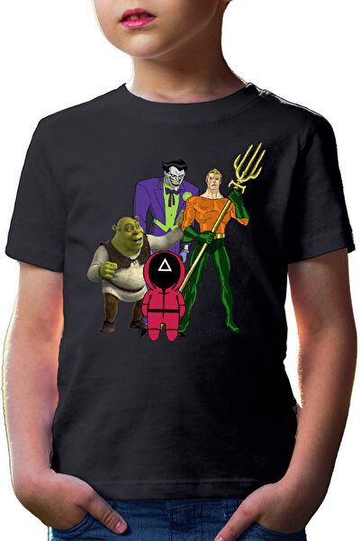 OEM Tricou copii Aquaman Squid Games Shrek Joker Comics Batman Marvel