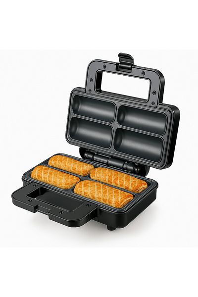Blasko Aparat Electric Hotdog Roll 800W Toaster cu Termostat Reglabil Placi Detasabile Suprafata Antiaderen