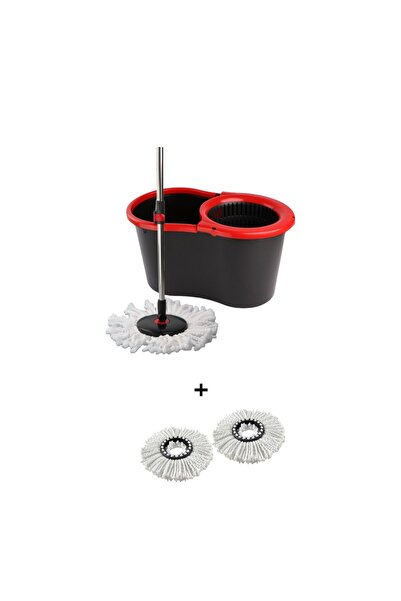 Nova Home Set mop cu mâner telescopic metalic și sită centrifugă + 2 rezerve