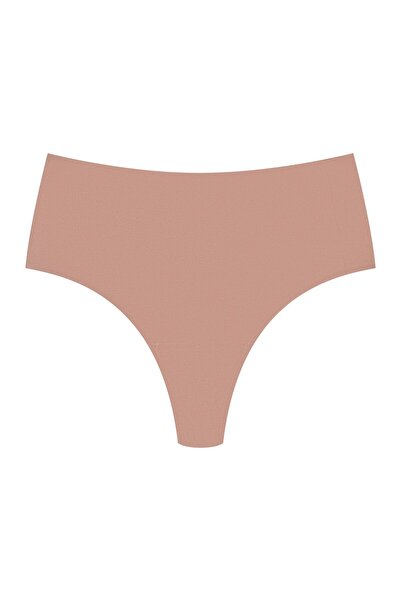 ESOTIQ Women's Panties High Waist Smooth Polyamide Briefs with Golden Back Pendant | Bosco