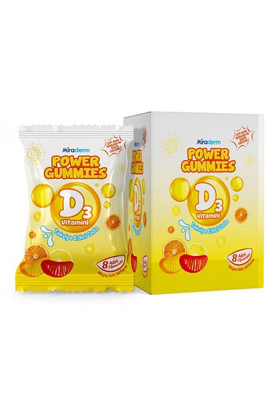 Miraderm Power Gummies D3 Vitamin 64 Gel