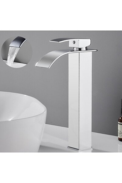 SMART GADGETS C&A Baterie de baie tip cascadă, cu o singură manetă, design minimalist, oțel inoxidabil