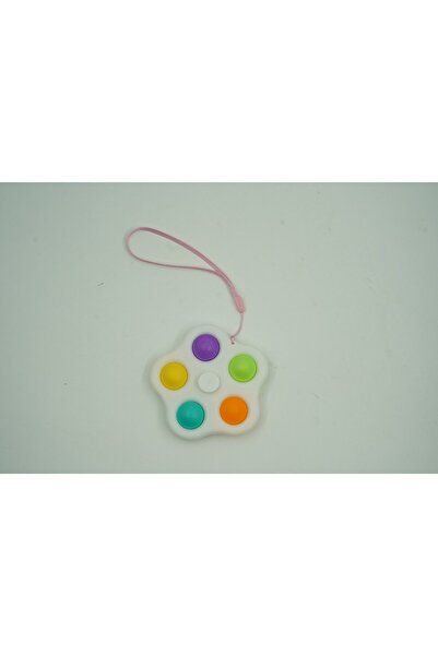 Flippy Simple dimple fidget toy spinner with 5 dots, White