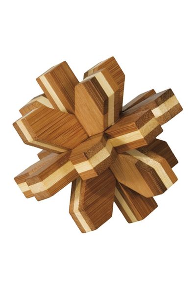 Fridolin Joc de logică IQ din lemn de bambus Crystal 3D