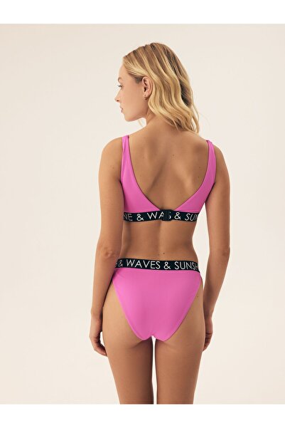 Bloovii Bikini Top Swim Bralette Smooth Removable Pads Wide Undrerband with Text | Summervibes