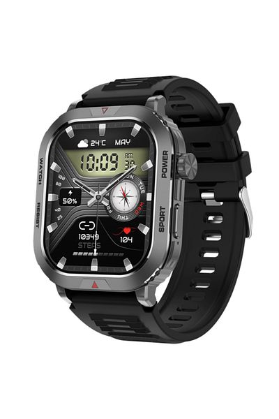 OEM Men's Smartwatch COOSTAR CR017, 2.01" HD, BT 5.1, FitCloudPro, Silicone, Black, Sport