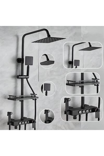SMART GADGETS C&A Smart Shower Column, LED Display, Thermostatic Control, 4 Spray Modes, LED Lights, Premium Materials