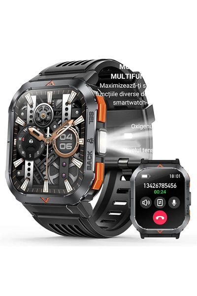 OEM Ceas Smartwatch Barbatesc COOSTAR CR066, 2.02" TFT HD, BT 5.2, LED, FitCloudPro, Silicon, Negru
