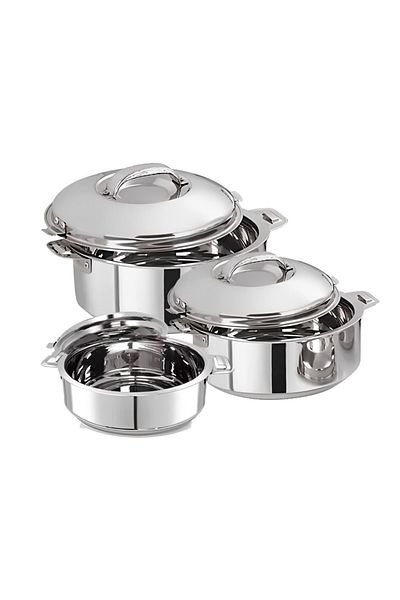 Blackstone Stainless Steel Casserole 3pc Set – 2500ml, 3500ml & 5000ml Cookware Set with Lids