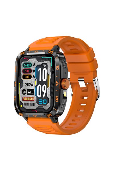 OEM Men's Smartwatch COOSTAR CR071, 1.95" HD, BT 5.1, LED, FitCloudPro, Silicon, Orange, Sport