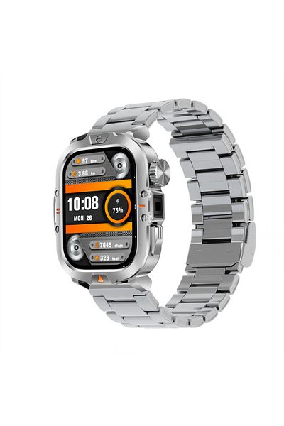 OEM Ceas Smartwatch Barbatesc COOSTAR CR032, 2.01" HD, BT 5.3, LED, GloryFit, Silicon, Silver, Sport