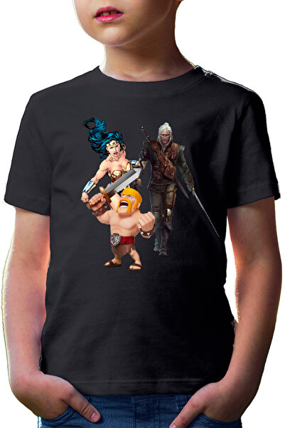 OEM Tricou copii Clash of Clans Witcher Wonder Woman Infantry