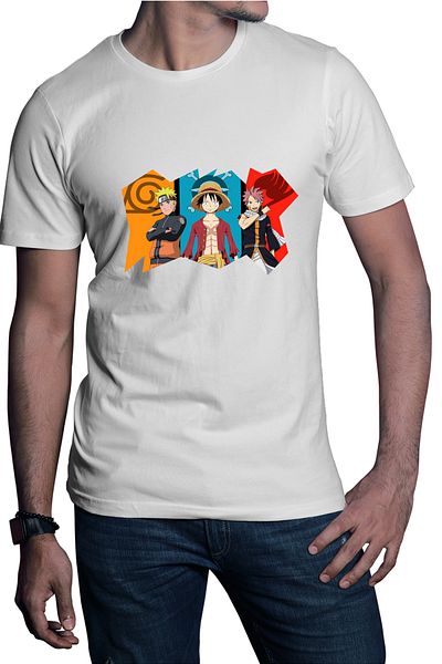 OEM Tricou barbati Fairy Tail Naruto One Piece Best Guild Anime