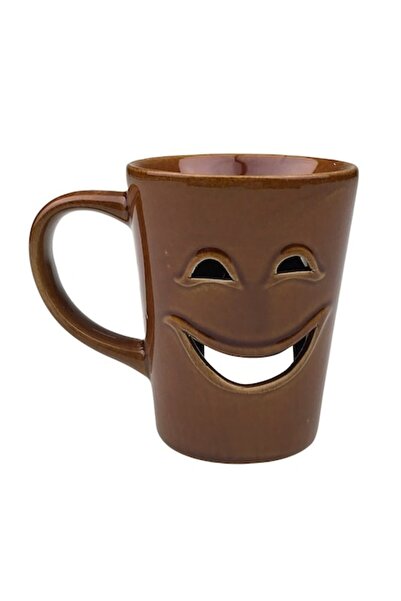 OEM Ceramic Candle Holder, Cup Model, 8x10cm, Brown