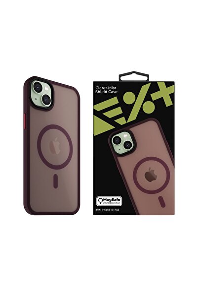 NEXT ONE NOA MagSafe Protective Case for iPhone 15 Plus, Claret Mist