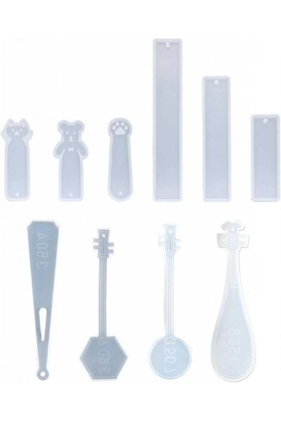 Helweet Set of 10 marker molds, silicone, white