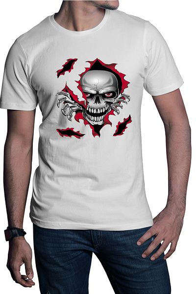OEM Tricou barbati Predator Biker Skull Logo Motor Skeleton