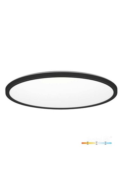 Kobi Nivera round LED ceiling light 32W, 3040lm, IP54, warm/neutral/cold light, black,