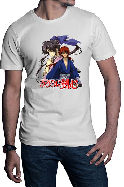 OEM Men's T-shirt Rurouni Kenshin Kaori Couple Anime Monster