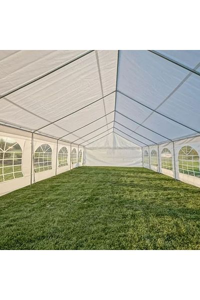 PROCART Acoperiș pentru cort 12x6x2,6/3,7 metri, ignifug, 480 g/m2, fixare cu velcro, PVC, alb
