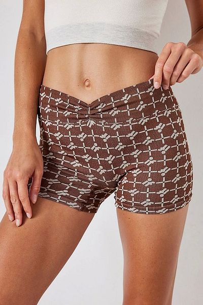 VibeGaia Дамски колоездачни шорти Nly Pinch Mini Tights с монограмен мотив отпред