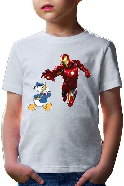 OEM Tricou copii Ironman Donald Duck Tony Stark Save World
