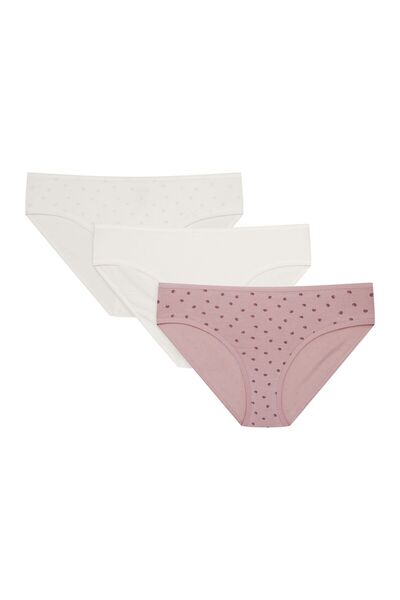 ESOTIQ Women's Classic Panties Set 3-Pack Cotton & Elastane Briefs Plain & Patterned | Mia-Mia