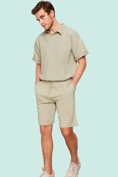 PayBuy Men's Waffle Woven Short Shorts Comfortable Fit Daily Use Weekend Summer Must-Have