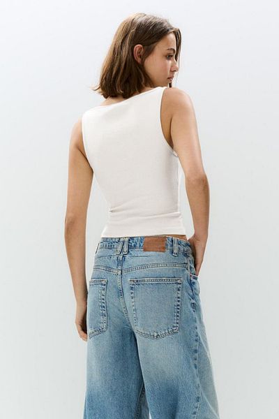 VODENS Women's White 100% Cotton Basic Sleeveless Top