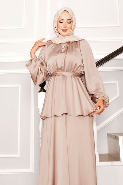 EBRUTESETTÜR Double Hijab Suit with Satin Skirt