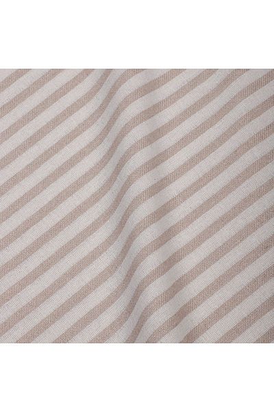 shules collection Μπεζ Ριγέ Λινό Ύφασμα - Πλυμένο Ύφασμα 100x230cm