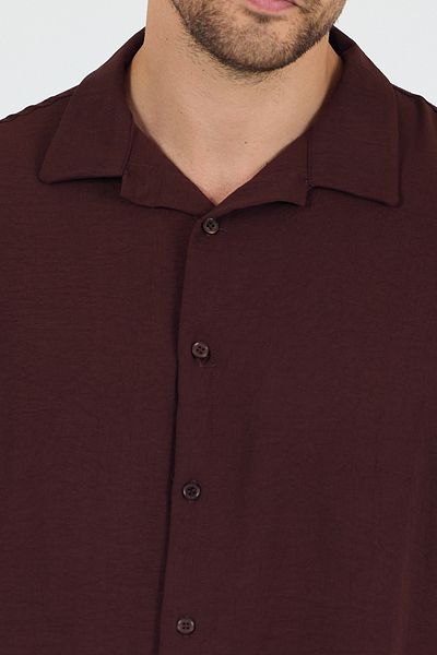 Trn JNS Berlin Brown Summer Aerobin Linen Textured Comfortable Fit Oversize Men's Shirt